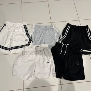 Four Nike and one under armour basketball Athletic Shorts Set